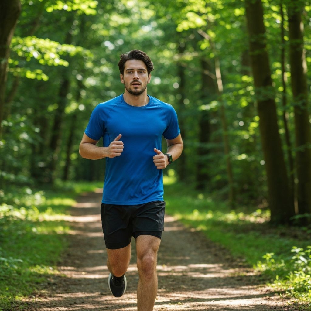 Man jogging in nature