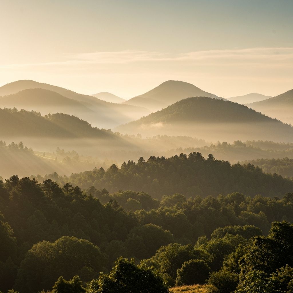 Serene sunrise landscape